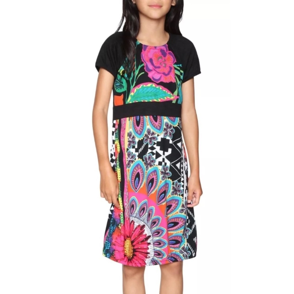 Desigual kids dress short sleeved casual colorful Niamey 9-10 years old